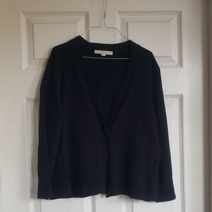 LOFT Elegant Black Knit Cardigan
